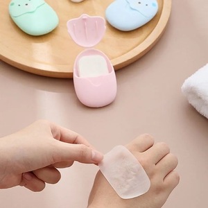 Feuilles de <span class=keywords><strong>savon</strong></span> à main antiseptiques jetables en boîte papier de <span class=keywords><strong>savon</strong></span> de voyage extérieur portable pour étudiants fournitures de bain et de toilette - Product Image 3