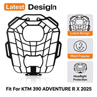 Pelindung Lampu Depan Motor untuk KTM 390 Adventure R X 2025 Pelindung Grille Aluminium Alloy Hitam Penutup Lampu Depan