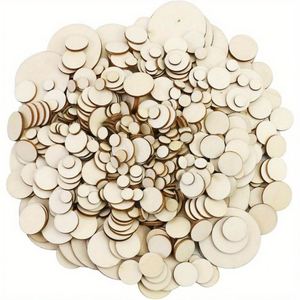 100 PCS 1cm Unfinished Wood <b>Circles</b> Natural Round <b>Wooden</b> Disc Cutouts Blank Wood Rounds for DIY <b>Crafts</b> Customizable Shape - Product Image 2