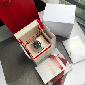 นาฬิกาควอทซ์แบบอนาล็อกสไตล์นักดำน้ำสำหรับผู้ชาย พร้อมหน้าปัดลายคลื่น ขอบหน้าปัดหมุนได้ และสายสแตนเลสโอเมก้า - Product Image 2