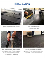Rollo de Goma Antideslizante para Piso de Gimnasio, Tapete de Goma Antidesgaste con Diseño Moteado para Entrenamiento en Interiores