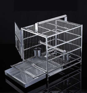 Grande cage à oiseaux en acier inoxydable 304 pour calopsites, agapornis et mynas - Cage de reproduction de luxe en acier inoxydable 304 - Product Image 2