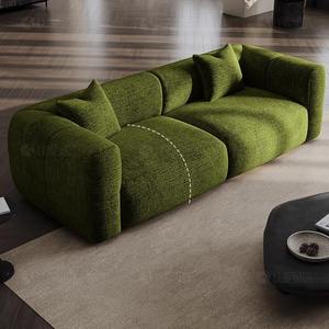 Grand canapé blanc de luxe de style crème <span class=keywords><strong>scandinave</strong></span> Canapé de salon droit en tissu chenille - Product Image 2