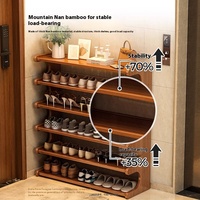 Meuble à chaussures économique en bois massif réglable en hauteur pour entrée de maison, anti-poussière, rangement pratique pour dortoir