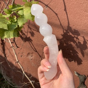 天然透明石英按摩棒白色水晶手工雕刻魔杖灵气骨盆魔杖成人刮痧 - Product Image 6
