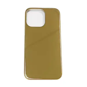 Casing ponsel lapis emas PC keras, casing ponsel mewah dengan perlindungan penuh, casing PC lapis emas untuk iphone