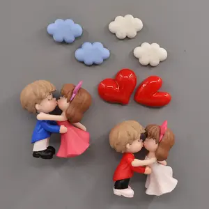 Evlilik festivali karikatür çift buzdolabı mıknatıs aşk kalp ev düğün odası dekorasyon hediye buzdolabı mıknatıs