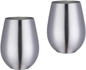 Verre à vin sans pied en acier inoxydable de 12 oz, design vertical unique, incassable, pour les réunions de famille - Product Image 1