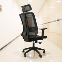 Chaise de bureau pivotante à dossier haut en maille intégrale, confortable, en tissu, fabriquée à Foshan, Guangdong, Chine, en vente