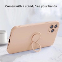 Coques de téléphone antichoc en silicone liquide avec anneau magnétique pour iPhone 17 16 15 14 13 12 11 Pro Max Mini XR 8 7 Plus