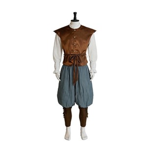 En gros Costume de paysan Renaissance, Gilet de pirate, Chemise de poète, Pantalon ample pour homme, pour Cosplay, Halloween, Carnaval, Tenue de scène - Product Image 5