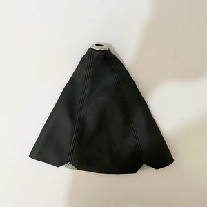 Chen Can Car Gear <b>Shift</b> <b>Knob</b> Cover Leather Black Red Stitching Universal Fit - Product Image 2