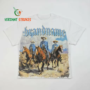 T-shirts Oversize en Coton Peigné Effet Délavé Personnalisables avec Impression Numérique, Motifs Rétro Années 90 et Strass pour Hommes - Product Image 5