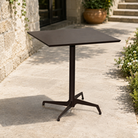 Table pliante d'extérieur moderne et durable en fer galvanisé, résistante à la rouille et à l'eau, pour café, patio, restaurant, mobilier de salle à manger