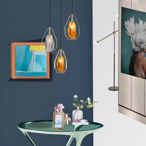 Hot Sale Modern Luxury Single Head Brown Glass Pendant Light Single Switch Controlled Restaurant <b>Room</b> Iron Frame <b>AC</b> Power ODM - Product Image 4