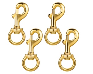 Nuovo Moschettone Girevole a Molla con Chiusura Rapida in Ottone Lucido per Guinzagli per Cani, 14*77mm, Accessori per Yacht e Barche - Product Image 4
