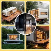 Casa Cápsula Prefabricada Completa con Cocina y Baño, Cabaña Modular para Resort junto al Lago, Unidad de Alojamiento para Ocio