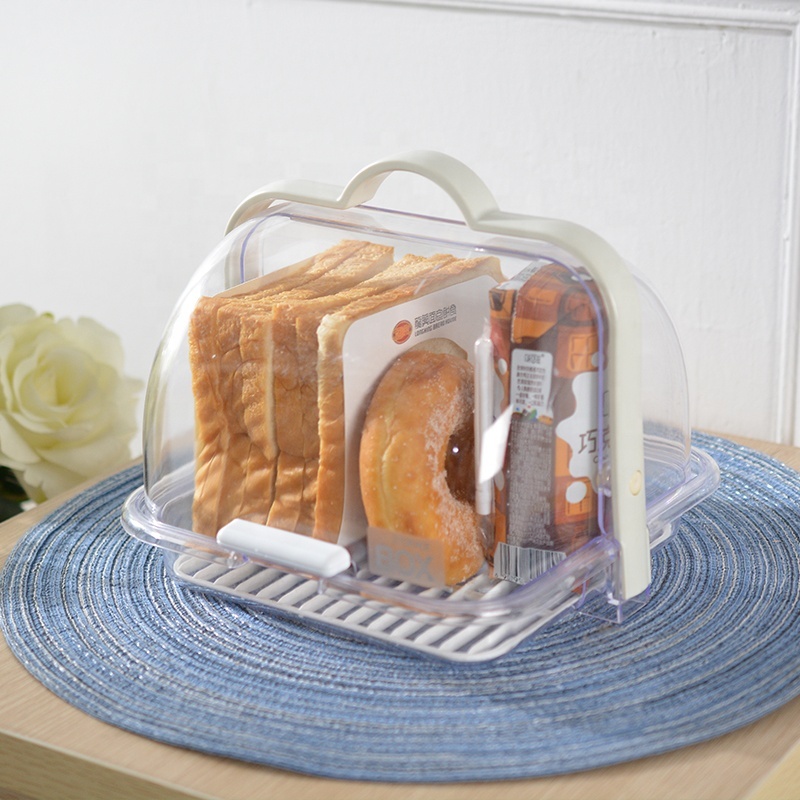 Grado Alimenticio transparente de pan de plástico de almacenamiento de caja de pan bin para Cocina