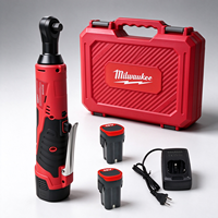 Clé à cliquet sans fil Milwaukee 18V 3/8 pouce, ensemble de clés à cliquet électriques avec 2 batteries, chargeur et boîte à outils