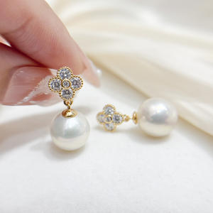 22697 Accesorios de Perlas DIY, Base Vacía para Pendientes de Plata S925, Joyería de Oro y Plata, Pendientes con Perlas Redondas de 9-13 mm - Product Image 2