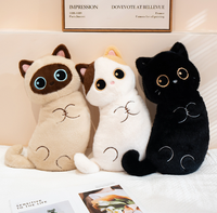 Coussin décoratif en forme de chat mignon, coussin de tête de lit pour canapé, peluche chat noir petit et long