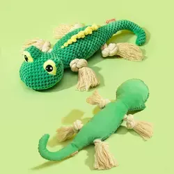 도매 도마뱀 디자인 애완 동물 연삭 치아 장난감 대화 형 개 삐걱 거리는 장난감 봉제 개 씹는 장난감