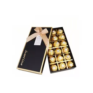 Kosong Newid karton hadiah Box kotak coklat dengan pembagi kertas pabrik grosir kustom Logo mewah makanan