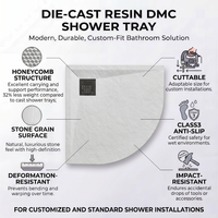 Base de douche moulée DMC HTHP 80*80CM CE 3 niveaux antidérapante non poreuse éco-responsable pour projets européens