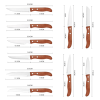 6 éplucheurs multifonctionnels à manche en bois, couteaux à steak magnifiques et durables, spécialement conçus pour une utilisation en cuisine