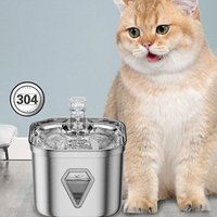Fontaine à eau automatique pour animaux de compagnie populaire, 2,2 L, en acier inoxydable, pour chats d'intérieur et petits animaux