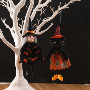 Adornos de Halloween lindos muñecos de peluche bruja calabaza araña fantasma colgante DIY Horror casa jardín decoración Halloween decoración 2024 - Product Image 6