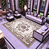 Tapis vintage moderne, grand, doux, tissé, 100 % polyester, à poils ras, antidérapant, résistant aux taches, lavable en machine