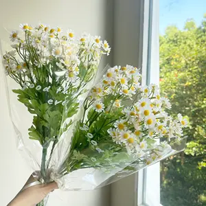 उच्च गुणवत्ता कृत्रिम कैमोमाइल फूल 30 सिर छोटे डेज़ी गुलदस्ता कमरे में रहने वाले सजावट अशुद्ध गुलदाउदी फूल