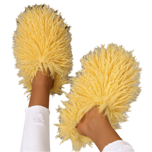 Factory Direct Wholesale Big Size Womens <b>Fluffy</b> Soft Light Weight Winter Warm Fur for Flat Sole Designer - Product Image 1
