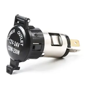 12V 120W 24V 250W Car Motorbike Motorcycle Boat Tractor Cigarette Lighter Power Outlet Plug Socket