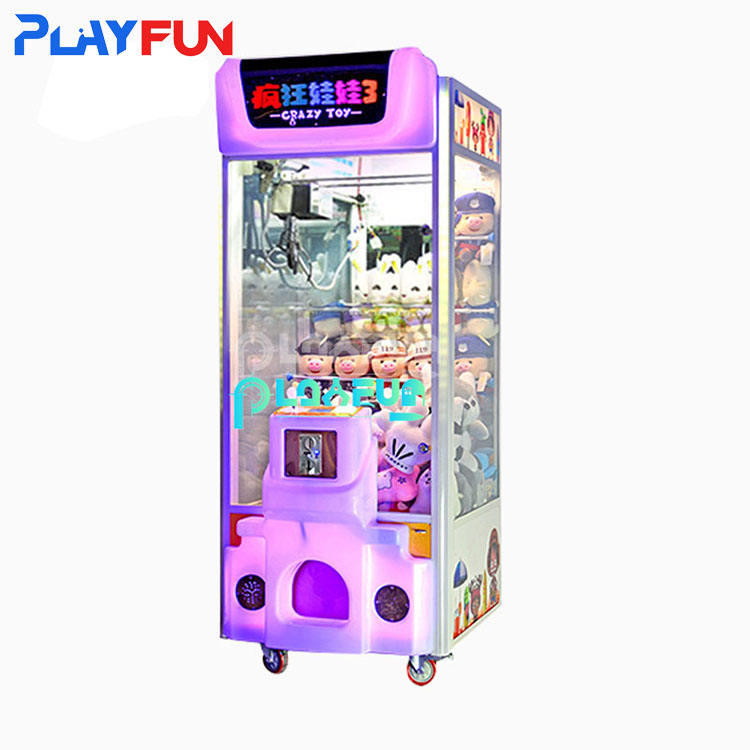 Игровая призовая консоль Playfun Crazy toys 3 с краном и монетами