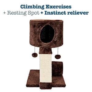 Hoge Kattenboom Met Grote Kattenhuis Krabpaal En Toren Indoor Kattenspeelgoed Gemaakt Van Hout <span class=keywords><strong>Sisal</strong></span> Papier Bont - Product Image 2