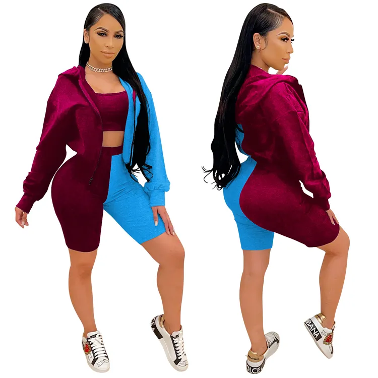 Fashionable conjunto de ropa mujer Summer Join Color Womens 3 Piece Set Sets Womens Clothing Tracksuit For Women