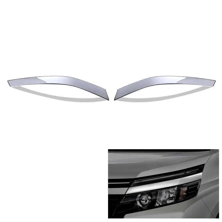2 Pieces Stainless Steel Car Exterior Chrome Trim Front Headlight Frame For Voxy 80