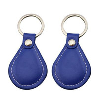 Porte-clés intelligent en cuir PU de luxe, anti-RFID, 125KHz 13.56MHz, avec puce TK4100 F08, pour accès aux portes, vente en gros, directement de l'usine