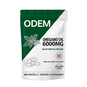 Huile d'<span class=keywords><strong>origan</strong></span> 6000mg, gélules infusées à l'huile de nigelle, formule personnalisée OEM ODM, marque privée, 300 gélules - Product Image 1