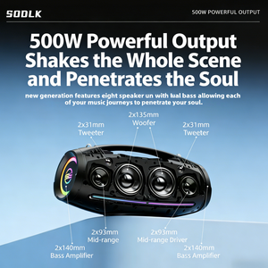 NUEVO Altavoz Portátil SODLK S1615 PRO 500W 2026 para Fiestas al Aire Libre con Subwoofer Profundo y Micrófono Integrado USB/AUX/MIC para Reuniones Familiares - Product Image 5
