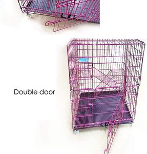 Supergroot rechthoekig kattenappartement, vier verdiepingen tellende dierenhotel, hoogwaardig stevig opvouwbaar draadkattenhok, meerdere niveaus voor springen - Product Image 5