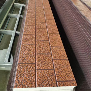 16mm Soundproof PU <strong>Foam</strong> Sandwich Panel Insulated Decoration Polyurethane Sandwich Panel Exterior Wall Panel With <strong>Brick</strong> Pattern - Product Image 1