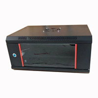 Armoire réseau murale 6U 19 pouces, profondeur 400 mm, porte en verre trempé, noire, tailles personnalisées disponibles