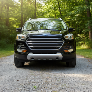 Parrilla Delantera para Ford Escape Kuga, Malla de Panal Negra, Material ABS, Fijación con Tornillos, 2013-2015 - Product Image 2