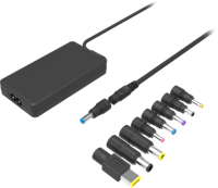 Suplai Daya Notebook Ultra Slim 65W Solusi GaN Universal dengan Colokan EU 8 Jenis Tip untuk HP/Dell/Asus/Acer Dll.