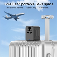 Adaptateur de voyage USB LEISHEN SP-138 GaN 45W, prises de courant multiples, câble de charge double Type-C, chargeur international, chargeur de téléphone Cn