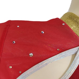 Abbigliamento di danza allegria all'ingrosso personalizzato di alta qualità Modulare rosso con cristallo lucido per le ragazze - Product Image 5