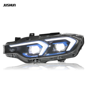 ไฟหน้า LED Jushun สำหรับ BMW ซีรีส์ 3 F30 กรอบสีน้ำเงิน พร้อมไฟ DRL และไฟเลี้ยวแบบไดนามิก - Product Image 2